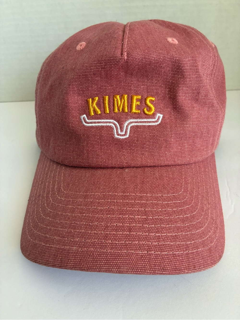 Kimes Ranch Hat Pink Cotton Embroidered Longhorn Western Cowboy Strapback Cap